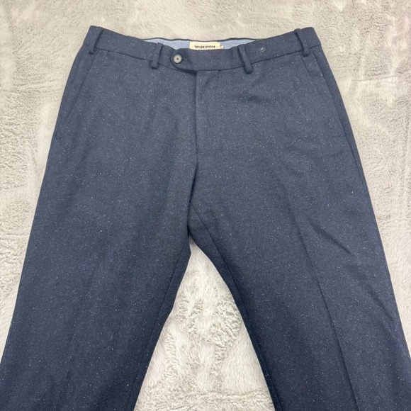 Taylor Stitch Dress Pants Mens 31 Navy Blue Tweed Wool Oxford Straight Leg - Picture 2 of 8